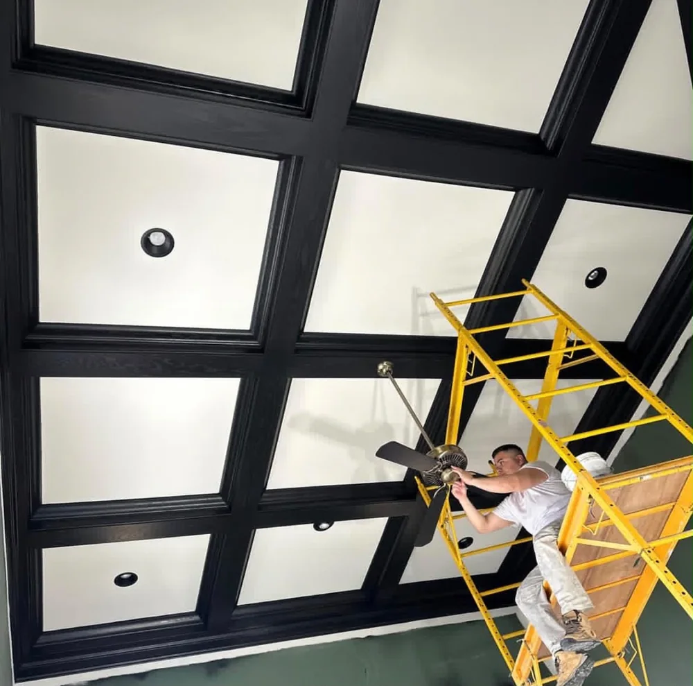 KABB PRO detail painting on a coffered ceiling